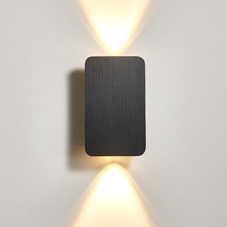 Aluminum Glass Wall Sconce with Up Down Glow