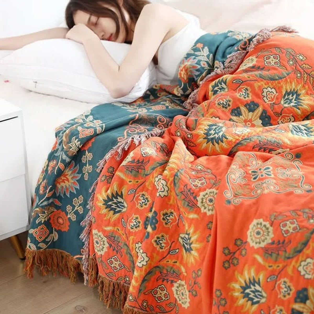 Boho Cotton Blanket For Cozy Sofa And Bedroom Décor - Image 3