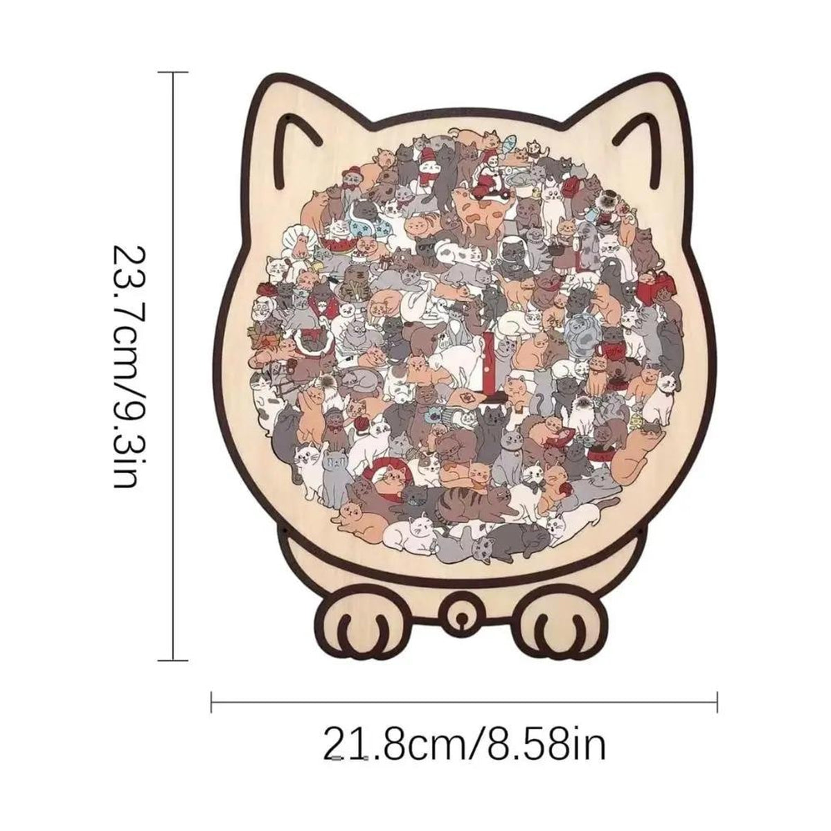 Cat Shaped Wooden Puzzle 135 Pieces Morandi Colors Calmpiece For Relaxation And Decor - Image 8