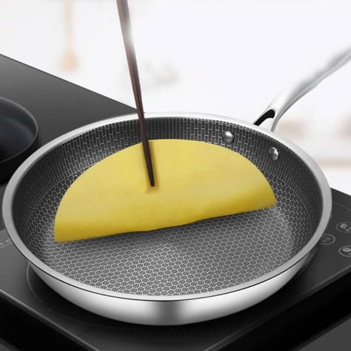Chefcraft Stainless Steel Non Stick Frying Pan For Effortless Cooking With Cool-Touch Grip - Image 3
