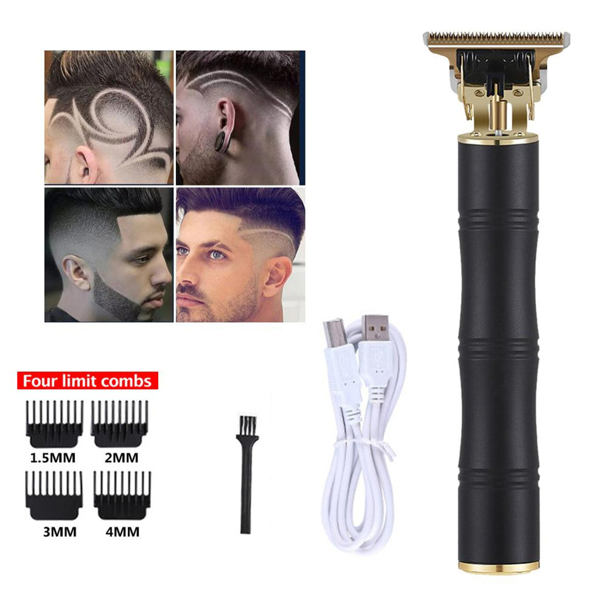 Christmas Hair Trimmer Wireless Cordless Beard Trimmer For Men With Carbon Steel T-Blade - Image 7