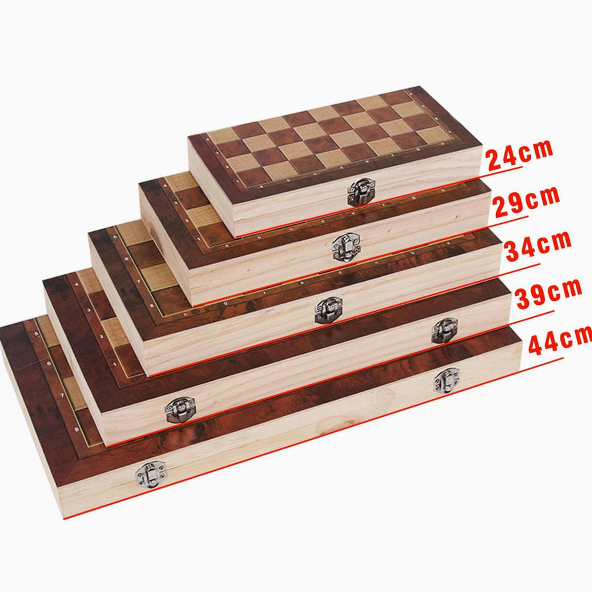 Christmas Travel Chess Set 3-in-1 Wooden Board Game With Backgammon Foldable Design - Image 8