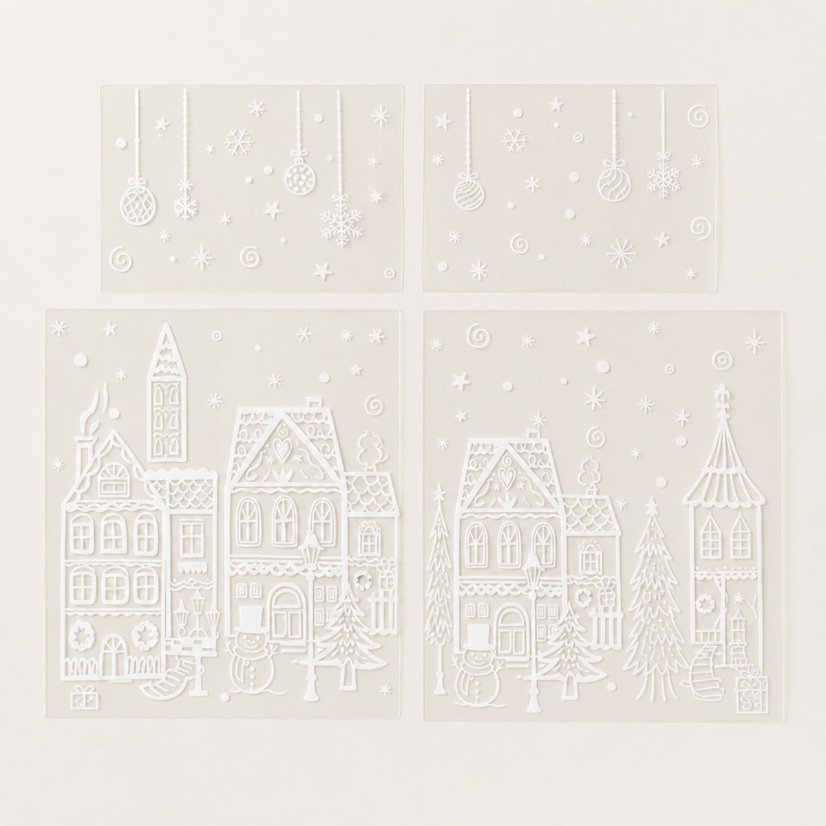 Christmas Window Sticker Set 78-Piece Static Cling Village Scene For Glass No Residue - Image 8