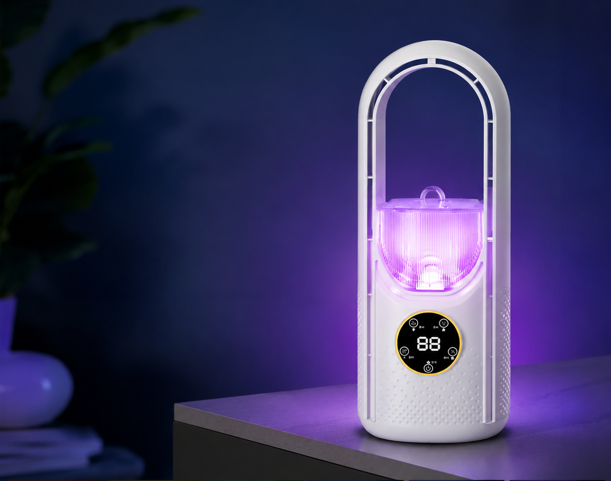 Bladeless Air Cooler with LED Display Light