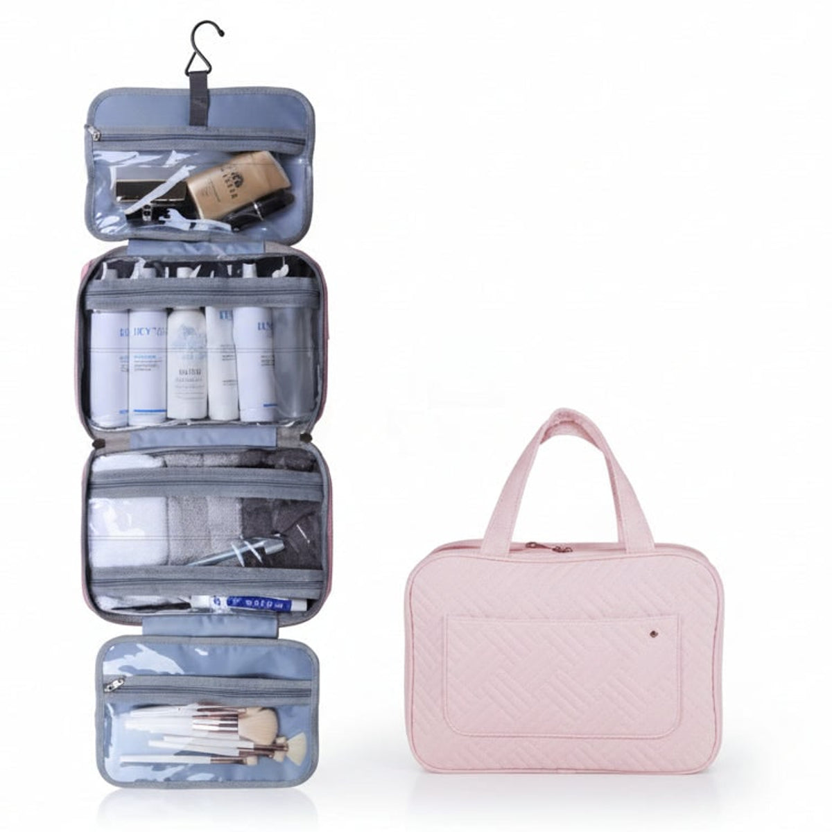 Compact Cosmetic Organizer With 4 Compartments For Travel And Everyday Storage - Image 6
