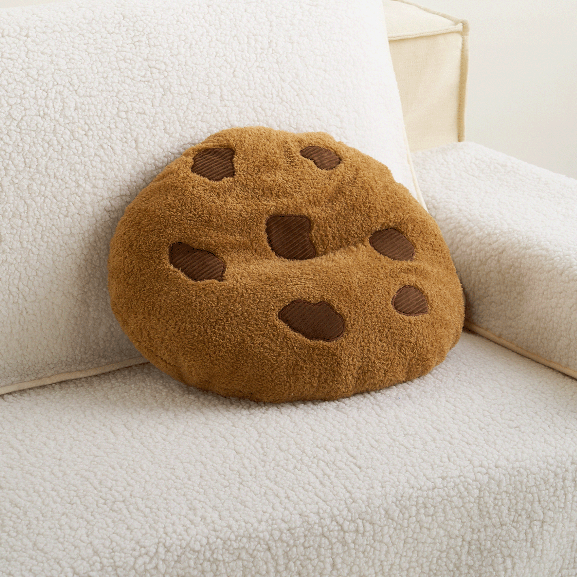 Plush Cookie Throw Pillow with Soft Texture