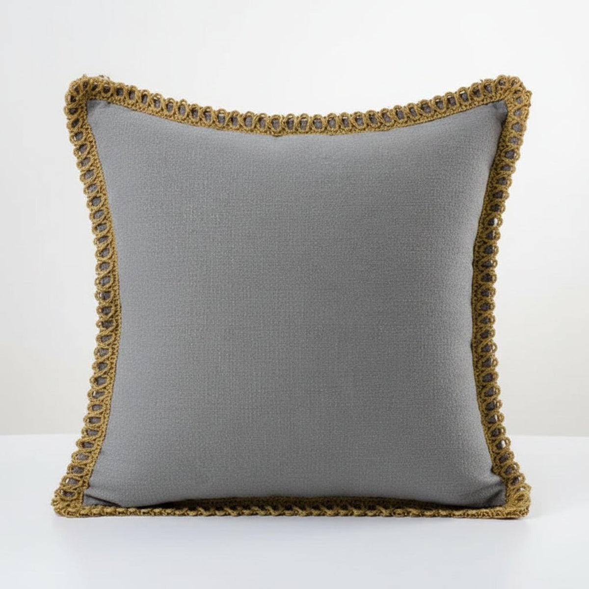 Crocheted Border Square Decorative Cushion With Vibrant French Style - Image 9