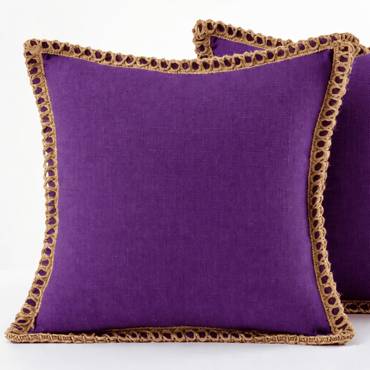 Crocheted Border Square Decorative Cushion With Vibrant French Style - Image 10
