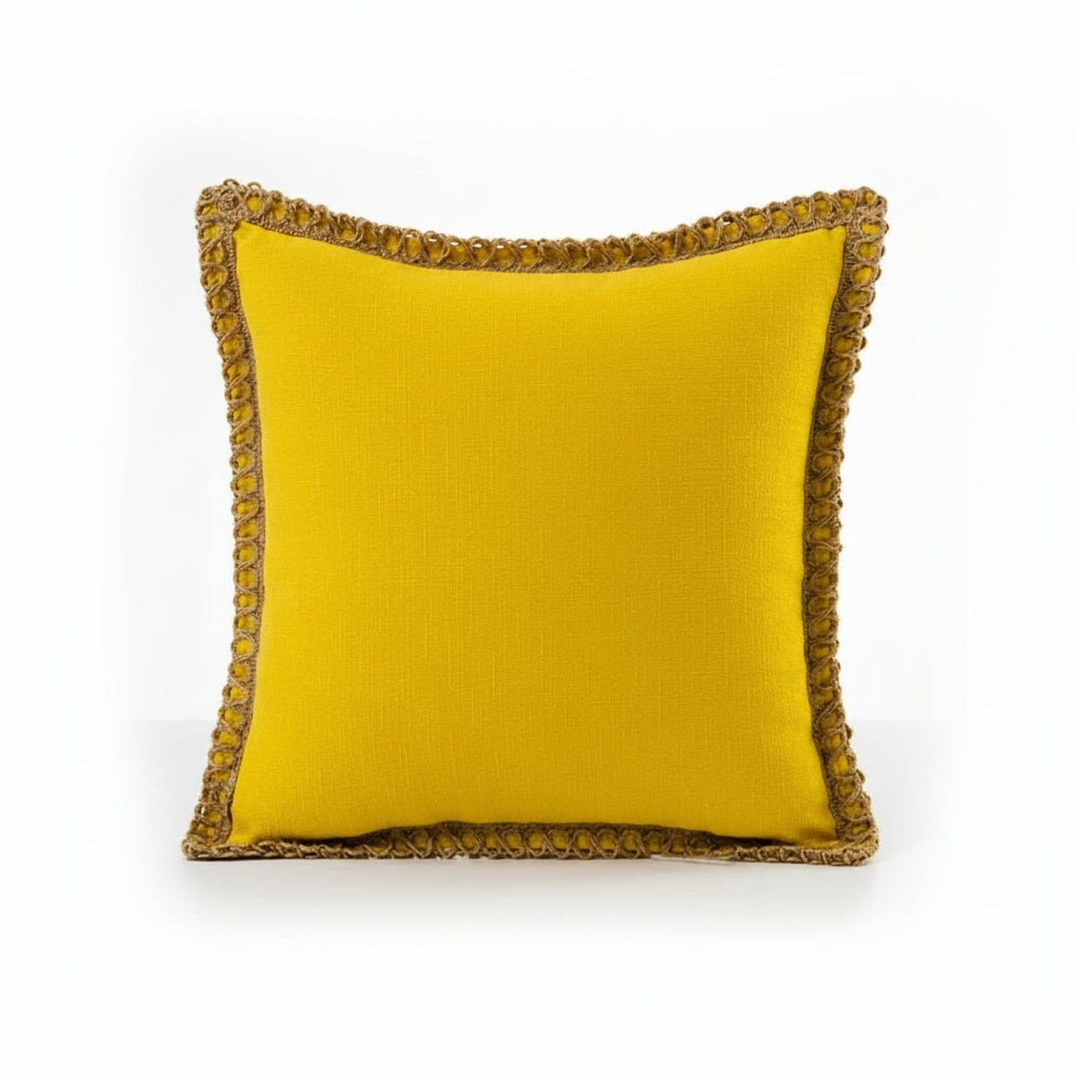 Crocheted Border Square Decorative Cushion With Vibrant French Style - Image 6