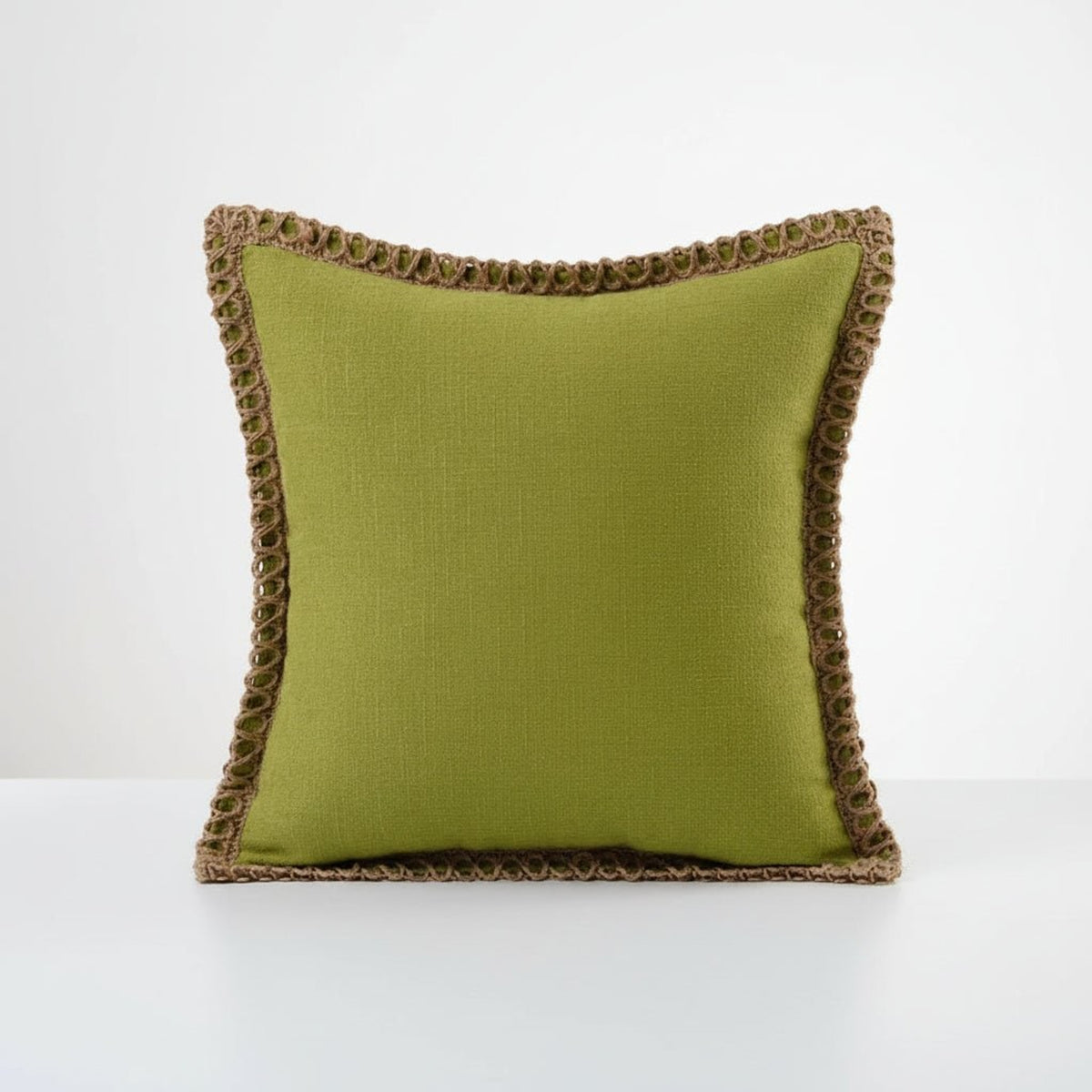 Crocheted Border Square Decorative Cushion With Vibrant French Style - Image 2
