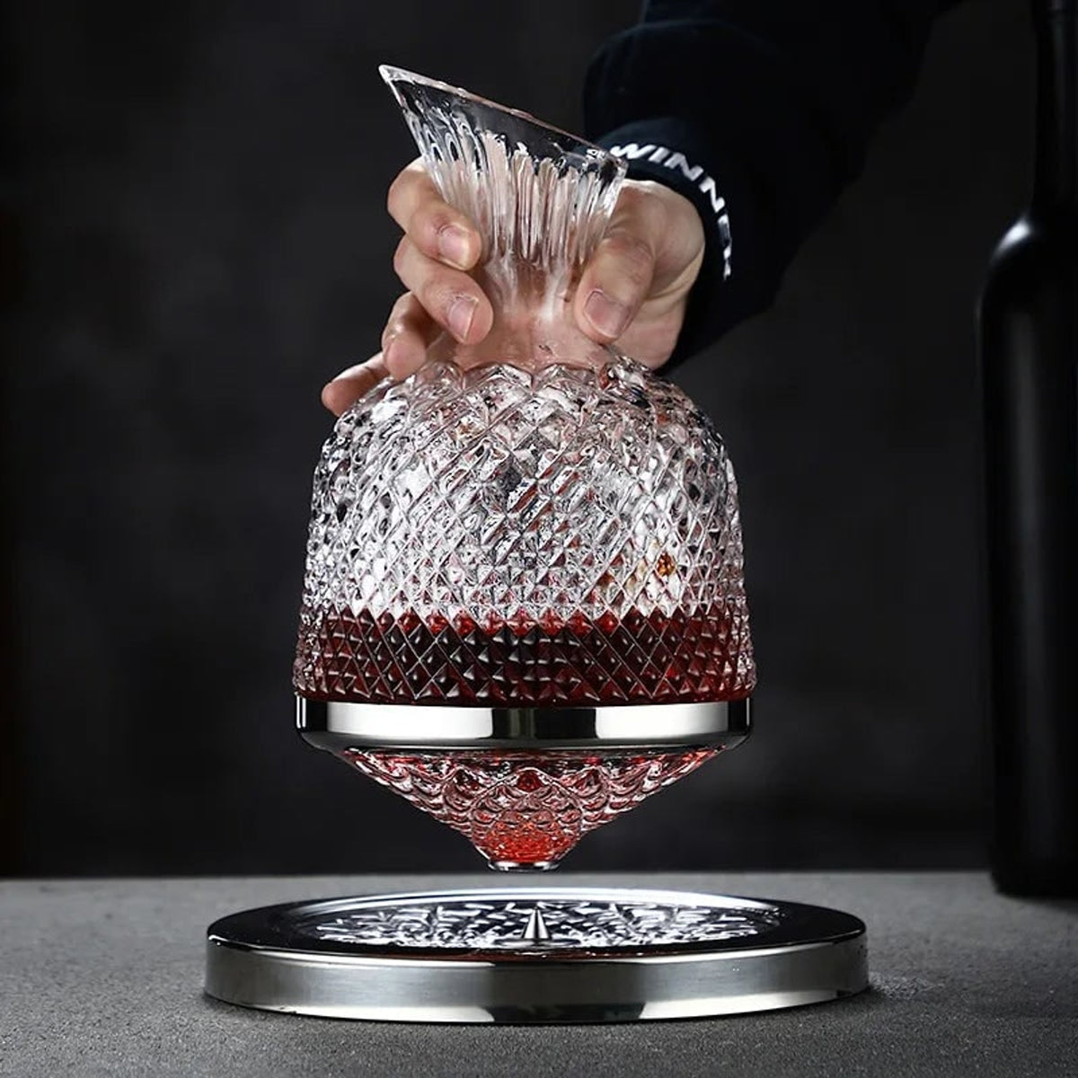 Crystal 360 Rotating Wine Decanter - Image 3