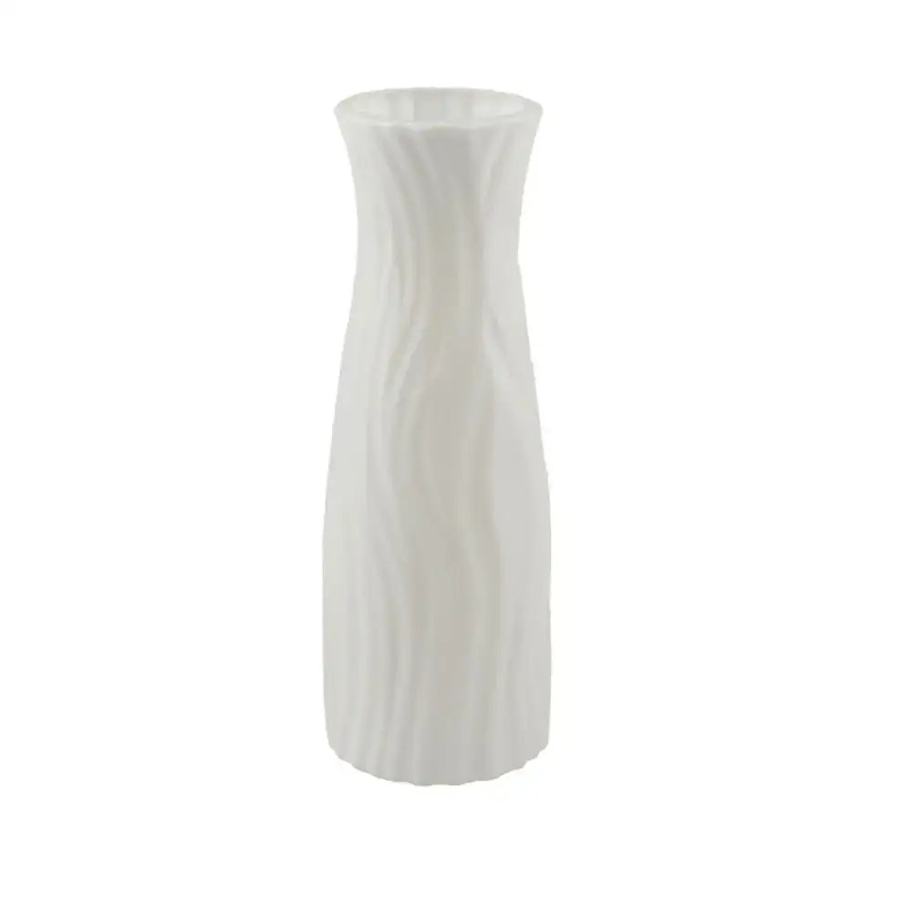 Modern Wavy Plastic Vase with Ceramic Finish