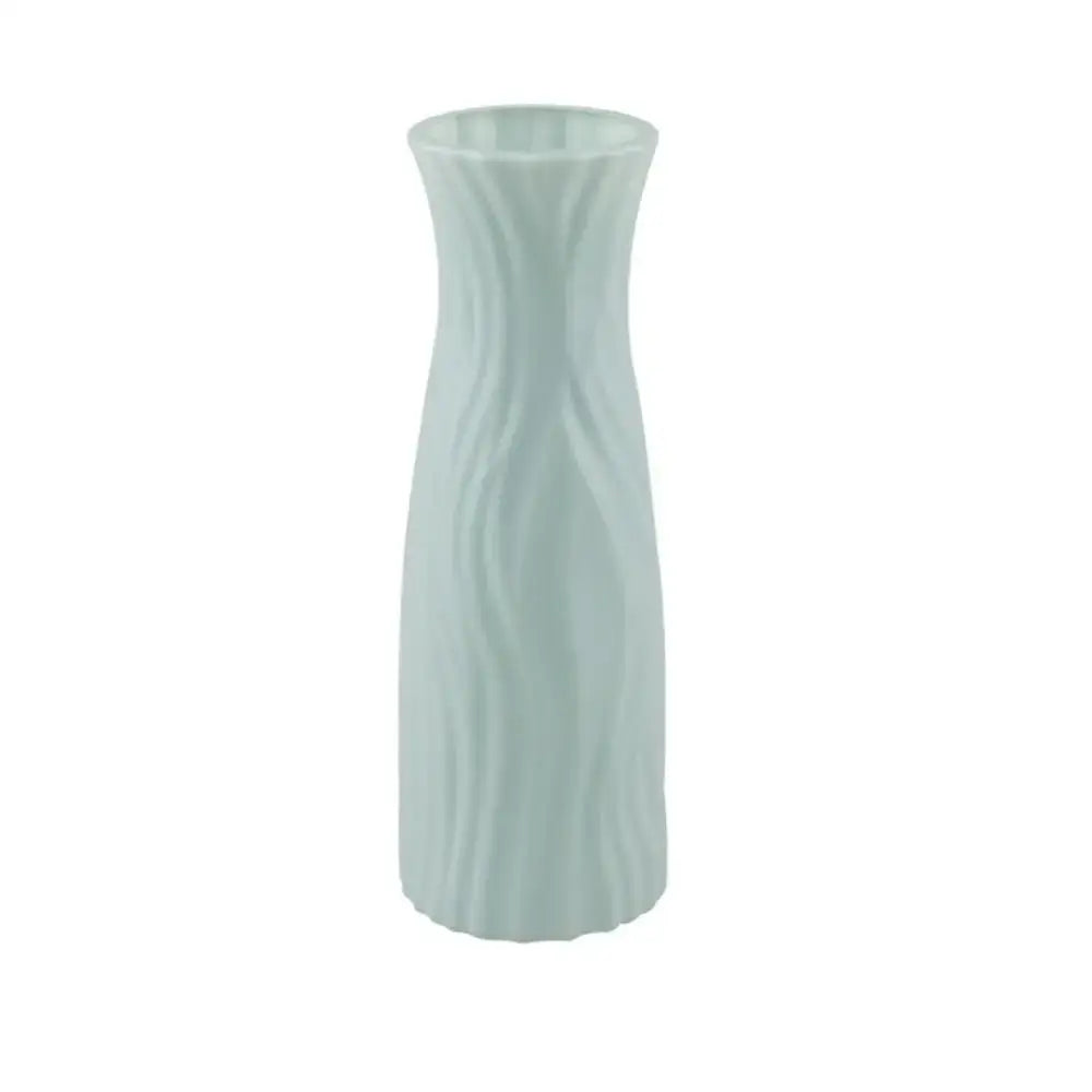 Modern Wavy Plastic Vase with Ceramic Finish