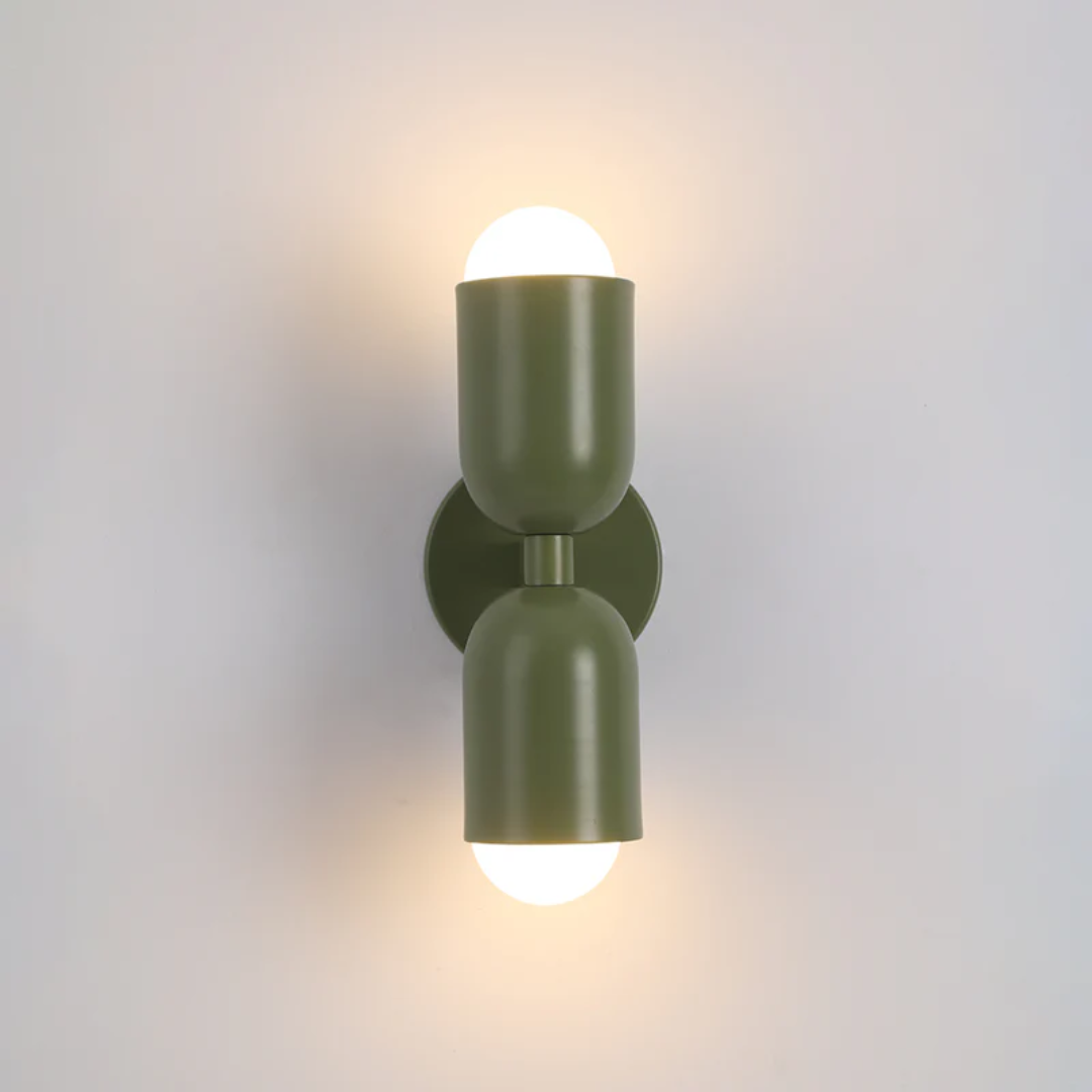 Modern Cylinder Wall Sconce with Dual Globes