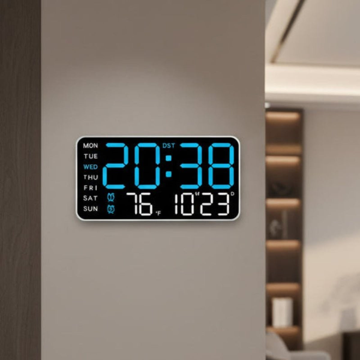 Digital Wall Clock With Temperature Display And Remote Control - Image 1