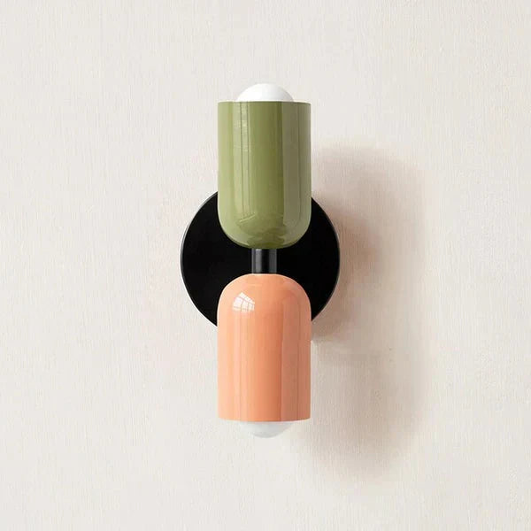 Modern Metal Wall Sconce with Dual Cylinders