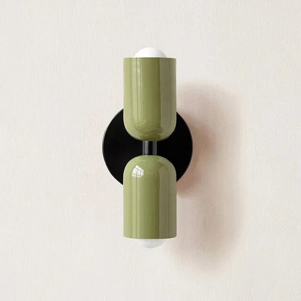 Modern Metal Wall Sconce with Dual Cylinders