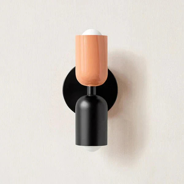 Modern Metal Wall Sconce with Dual Cylinders