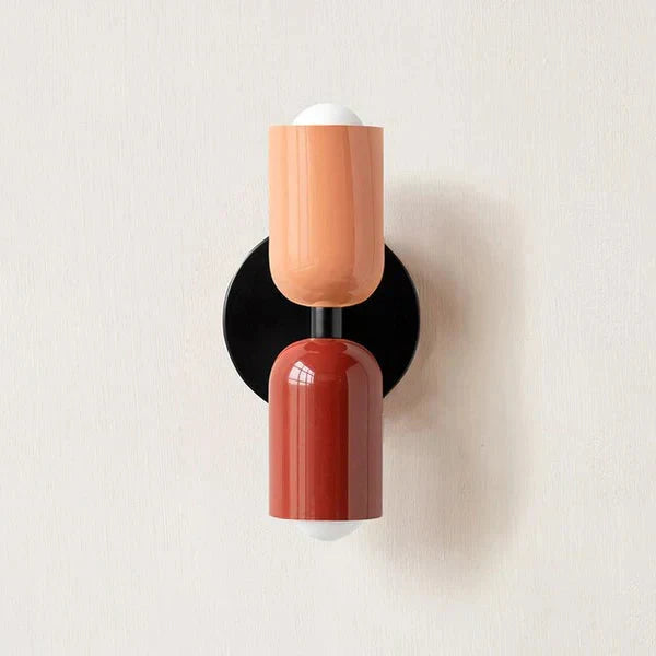 Modern Metal Wall Sconce with Dual Cylinders