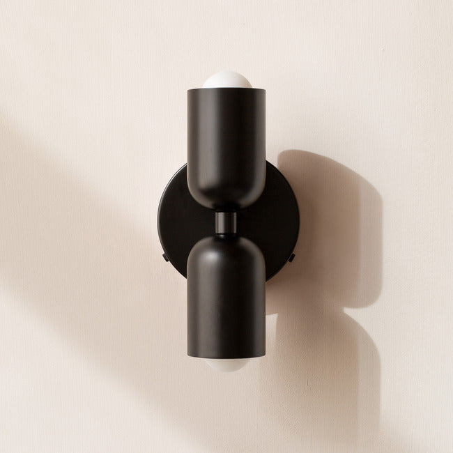 Modern Iron Wall Sconce with Dual Cylinders