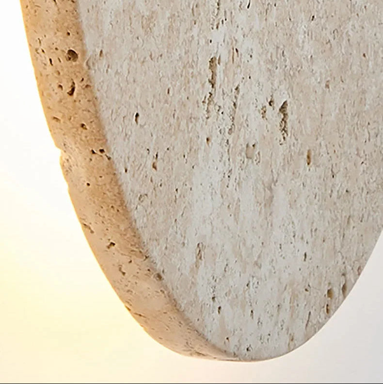 Natural Travertine Wall Sconce with Halo Glow