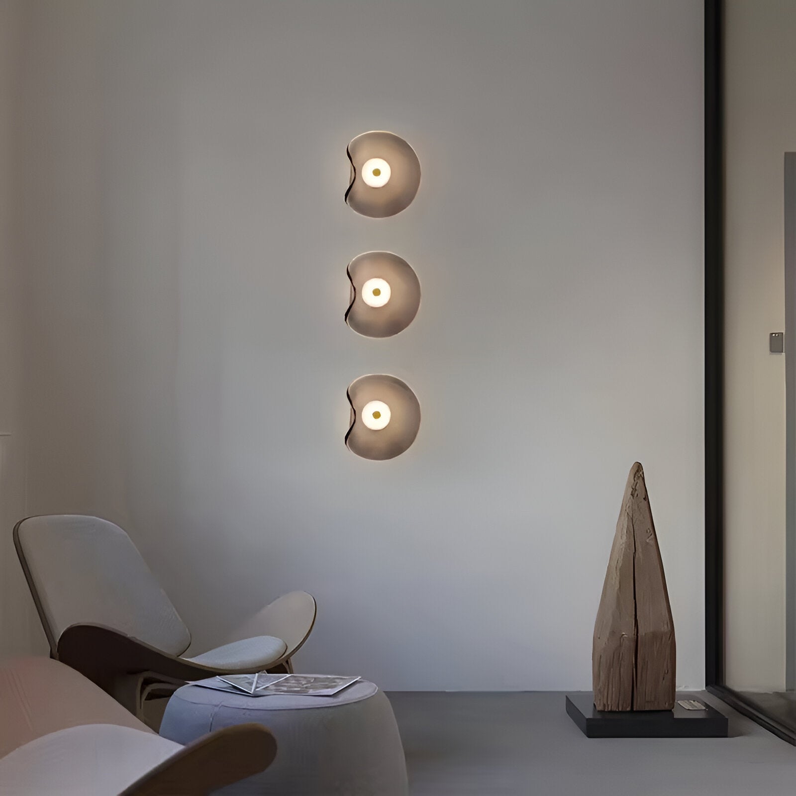 Japandi Glass Wall Sconce with Curved Shade