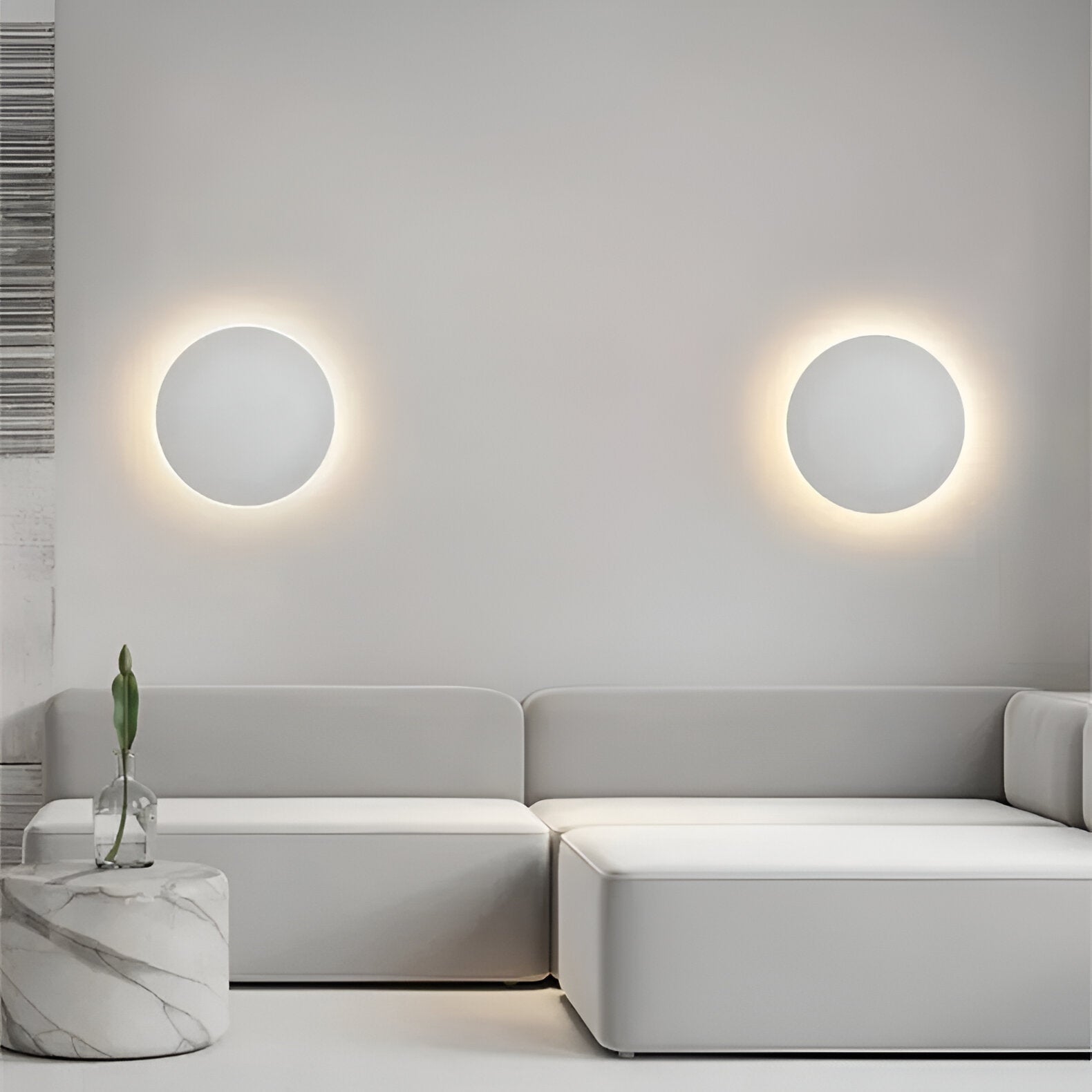 Modern Round LED Wall Sconce with Halo Glow