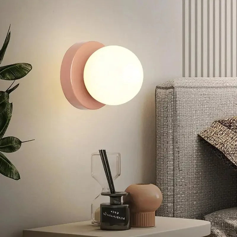 Nordic Glass Globe Sconce with Metal Mount