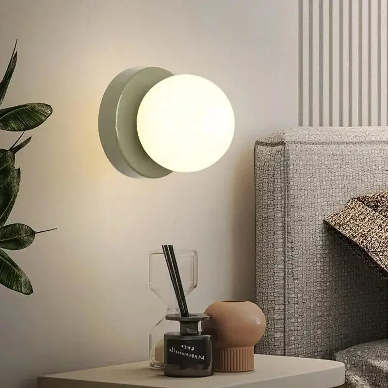 Nordic Glass Globe Sconce with Metal Mount