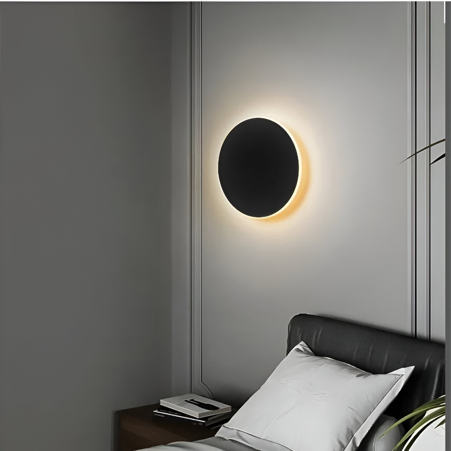 Modern Round LED Wall Sconce with Halo Glow