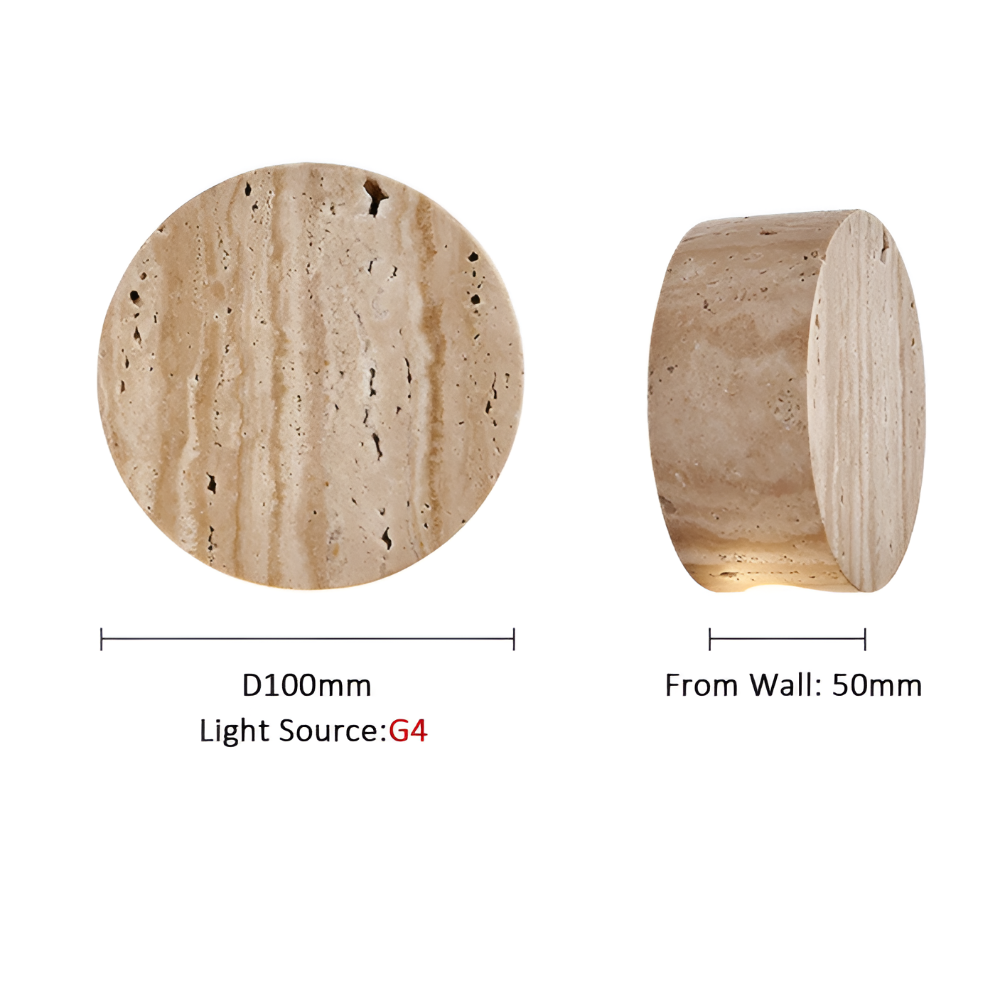 Wabi Sabi Travertine Sconce with Up Down Glow