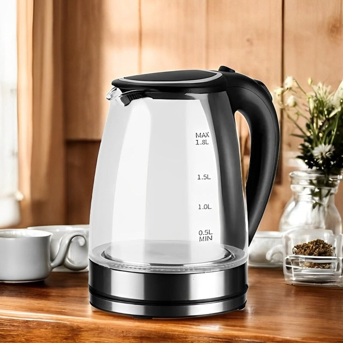 Electric Glass Kettle With Blue LED Illumination 1.8L - Image 1