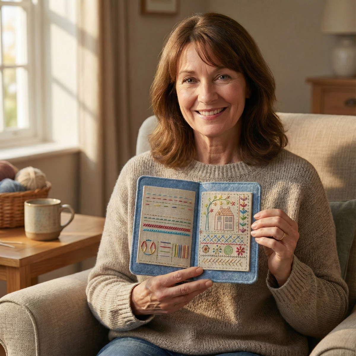 Embroidery Book Set With 106 Stitches For Removable Linen Practice Pages - Image 2