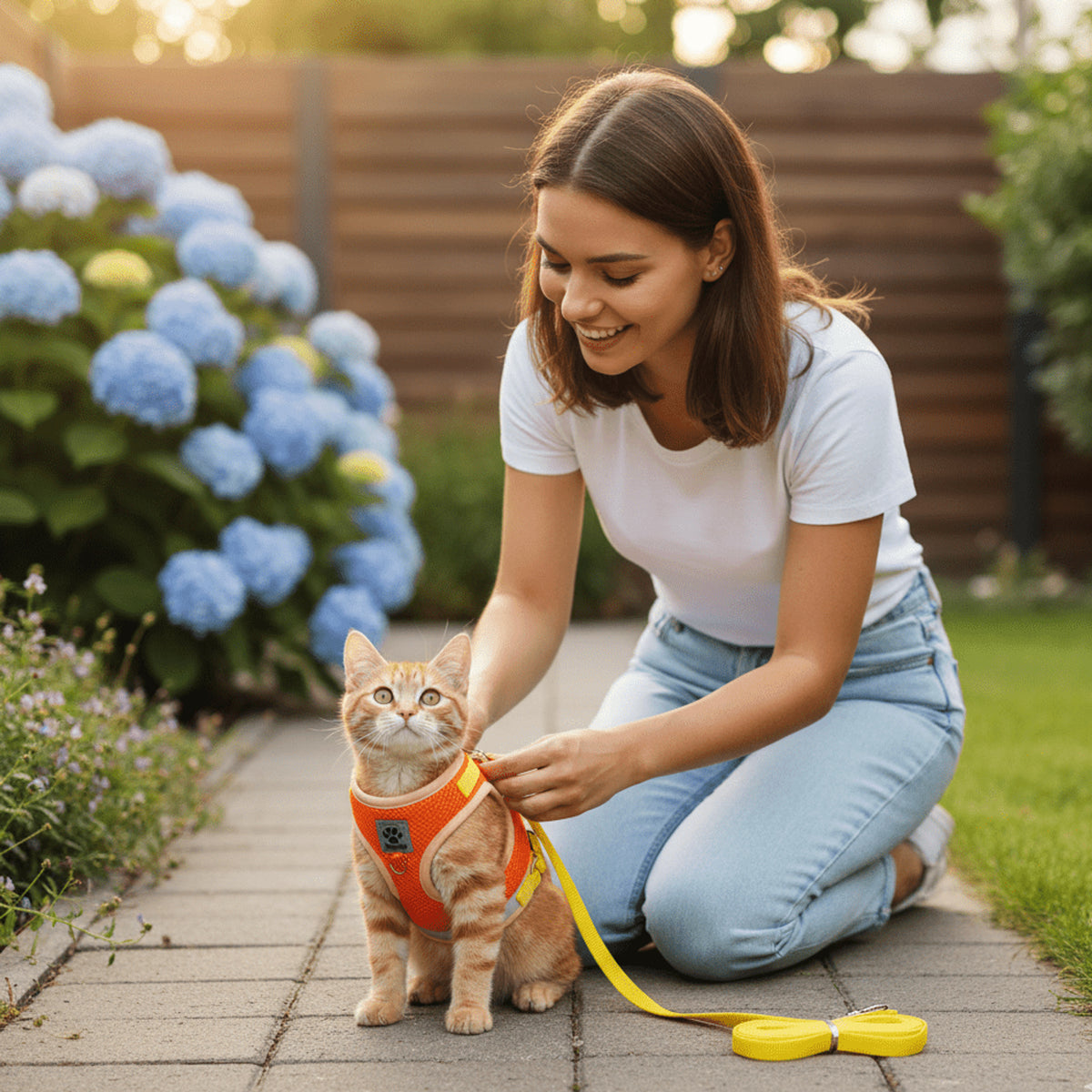 Escape-Proof Cat Harness With Reflective Details And Leash - Image 1