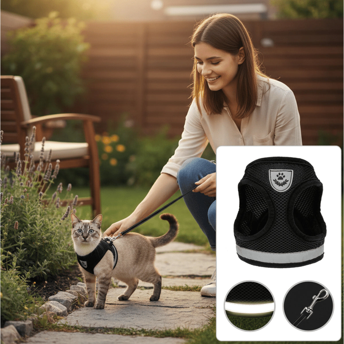 Escape-Proof Cat Harness With Reflective Details And Leash - Image 10