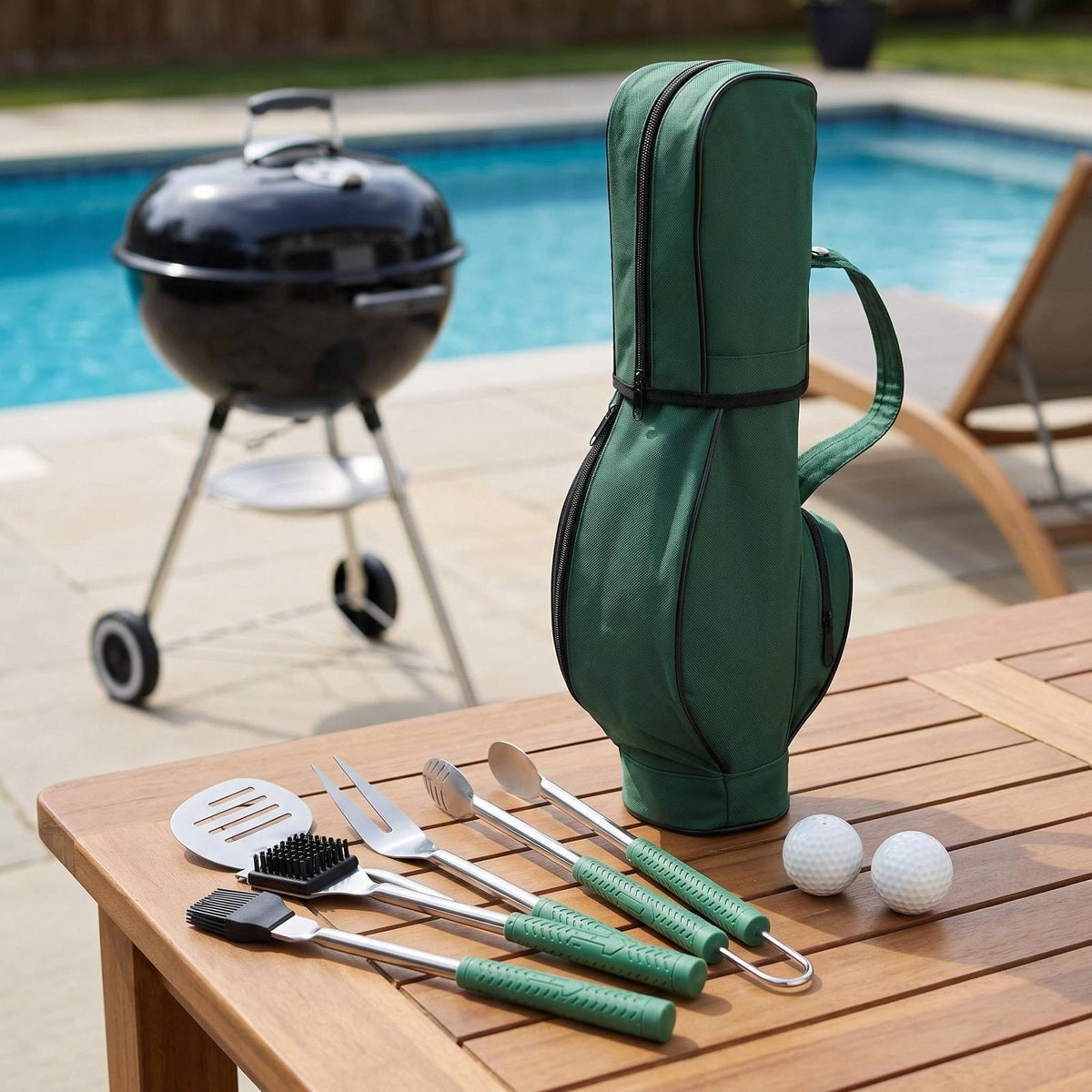 Father's Day Golf Themed Bbq Tool Set With Stainless Steel Tools And Golf Bag Carrying Case - Image 2