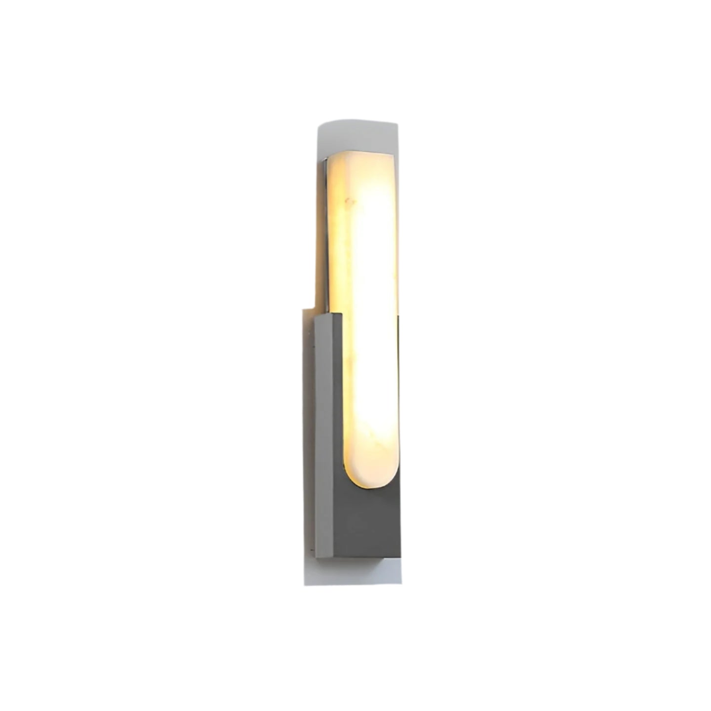 Modern Alabaster Wall Sconce with Brass Frame