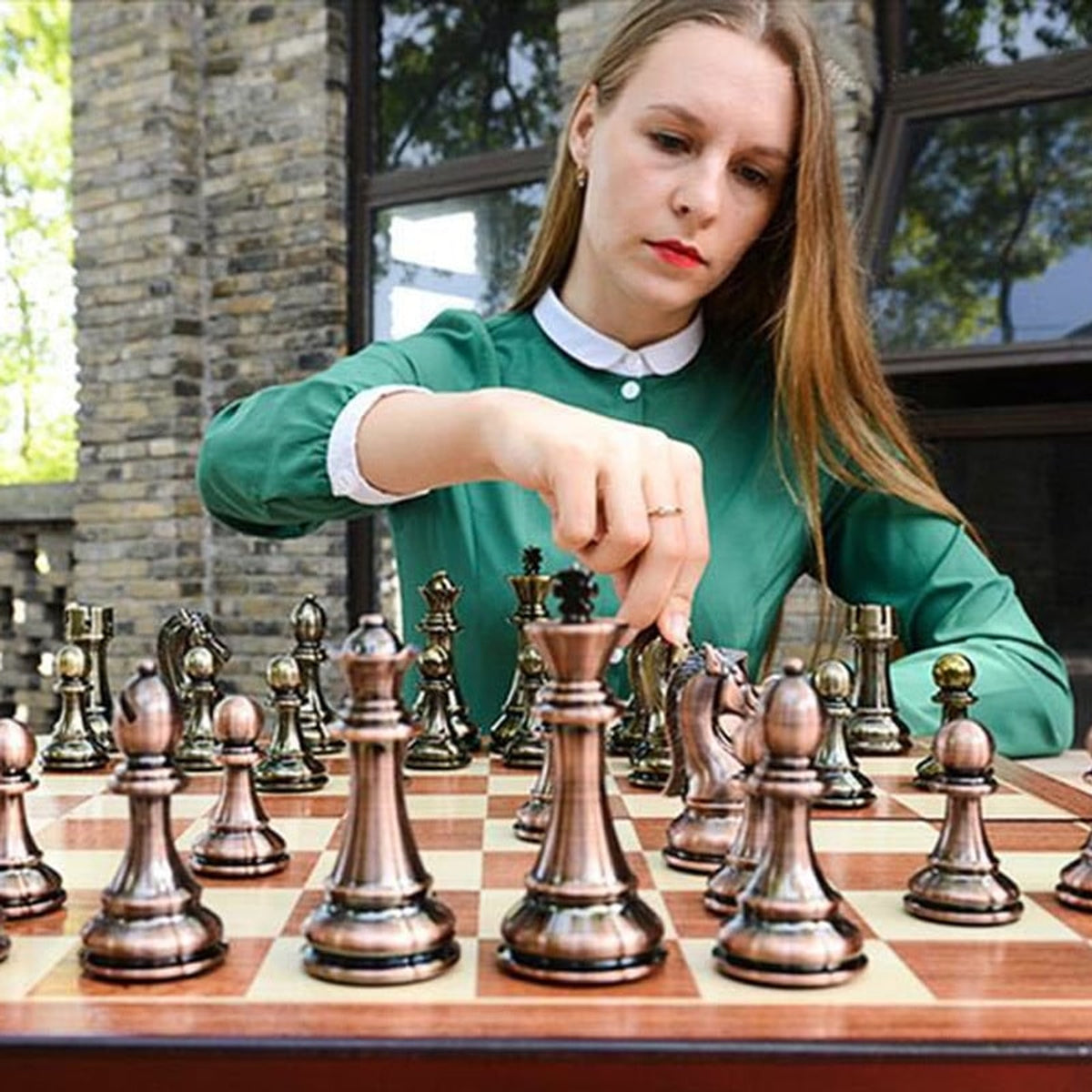 Folding Metal Alloy Chess Set With European Competitive Educational Toy Board - Image 3