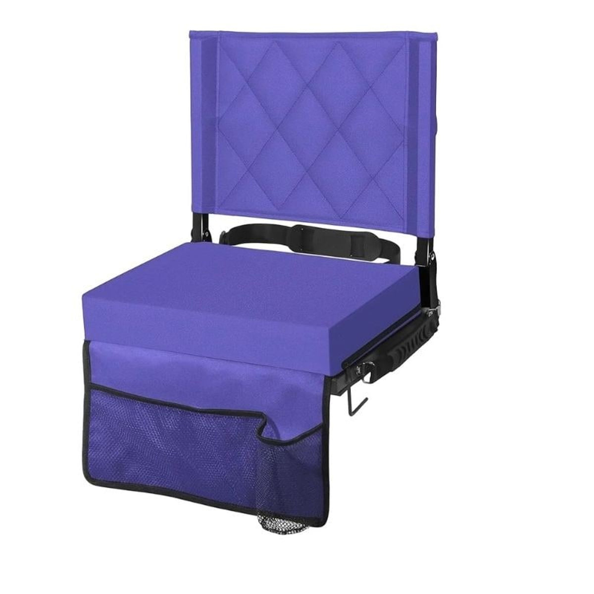 Folding Stadium Seat With Quilted Cushion And Shoulder Strap - Image 1