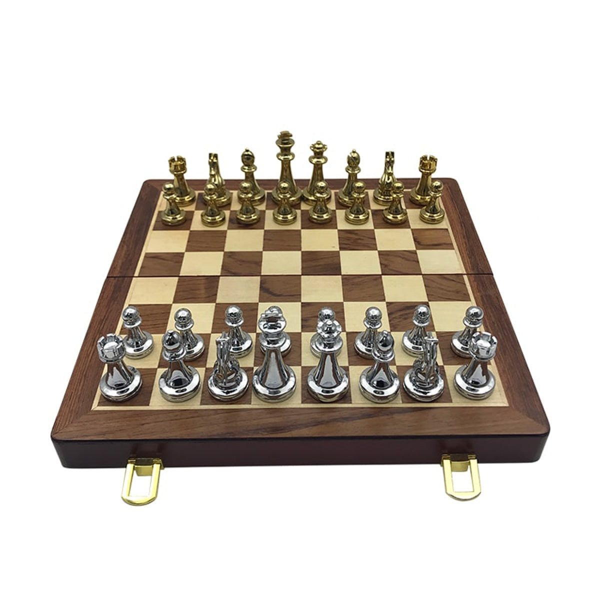 Folding Wooden Chess Set With Large Pieces Premium Gift Box - Image 1
