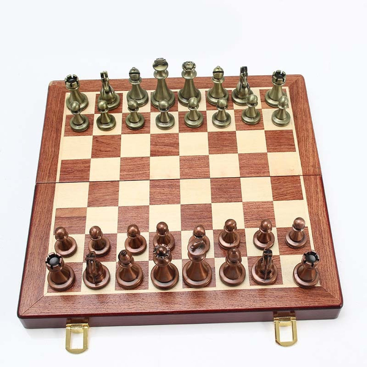 Folding Wooden Chess Set With Large Pieces Premium Gift Box - Image 3