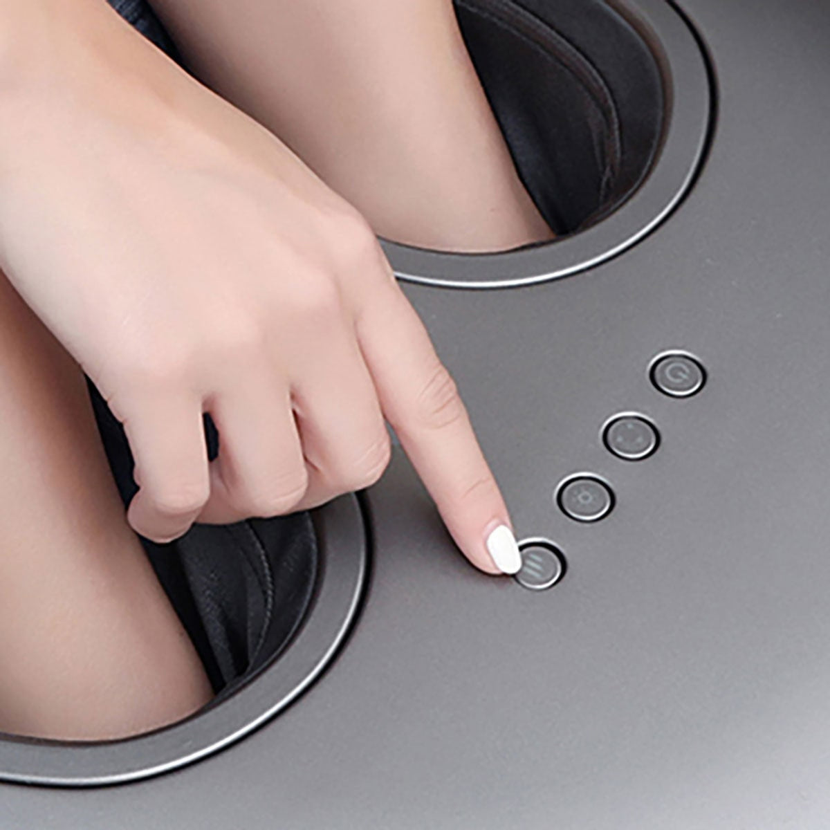 Foot Massaging Ottoman With Shiatsu Rollers Air Compression Heat And Vibration - Image 6