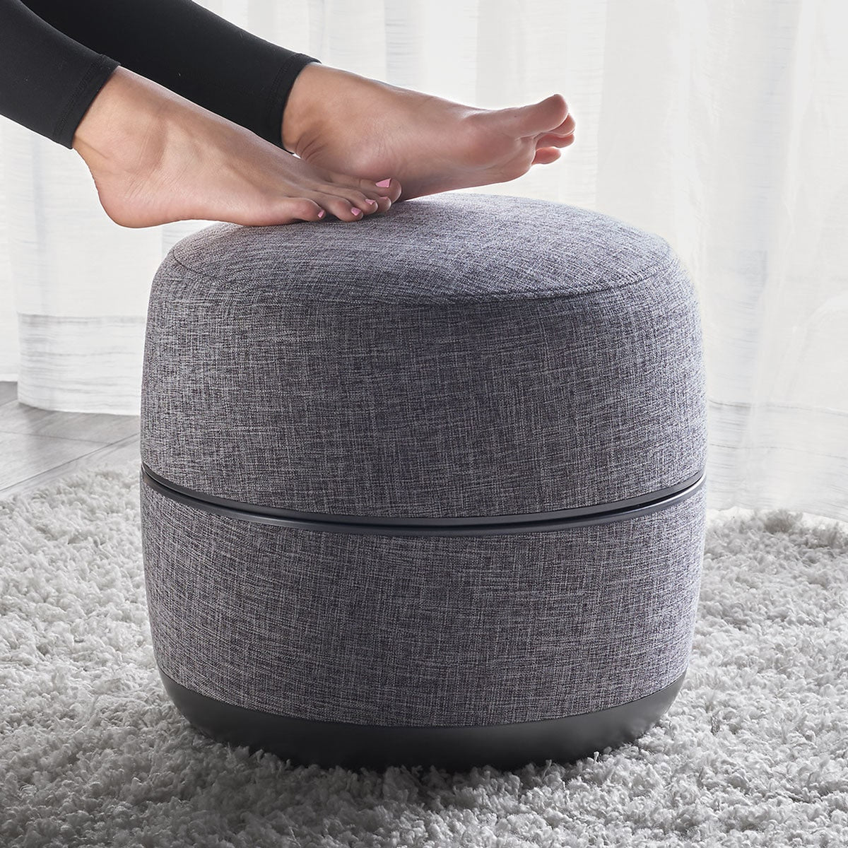 Foot Massaging Ottoman With Shiatsu Rollers Air Compression Heat And Vibration - Image 3