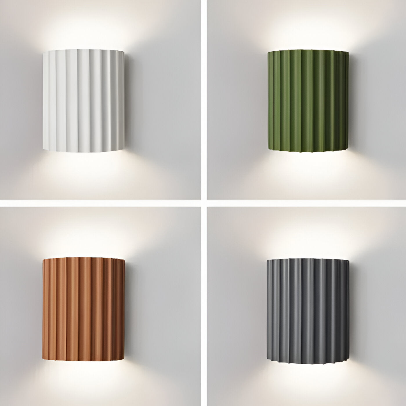Nordic Resin Wall Sconce with Ribbed Shade