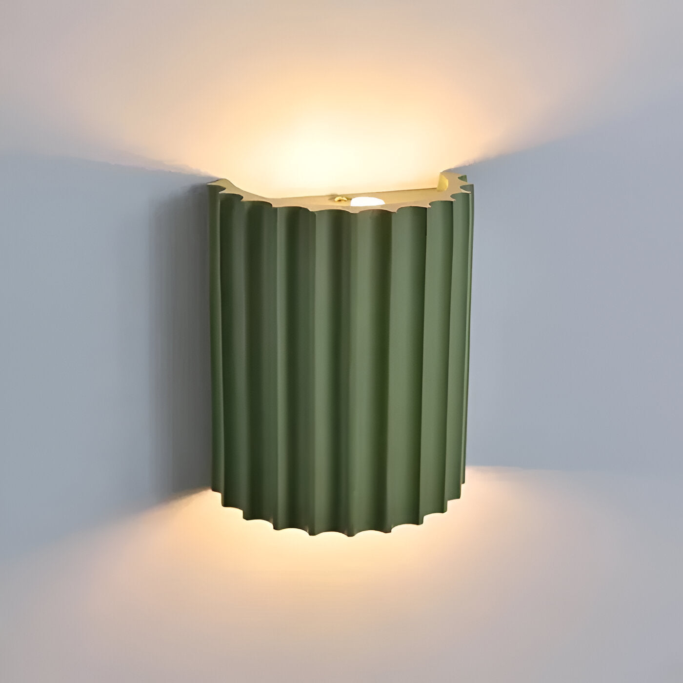 Nordic Resin Wall Sconce with Ribbed Shade