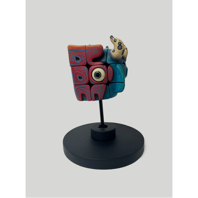 Handmade Art Toy Cube Unique Hand-Painted Puzzle Monster For Creative Souls - Image 1