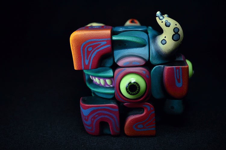 Handmade Art Toy Cube Unique Hand-Painted Puzzle Monster For Creative Souls - Image 5
