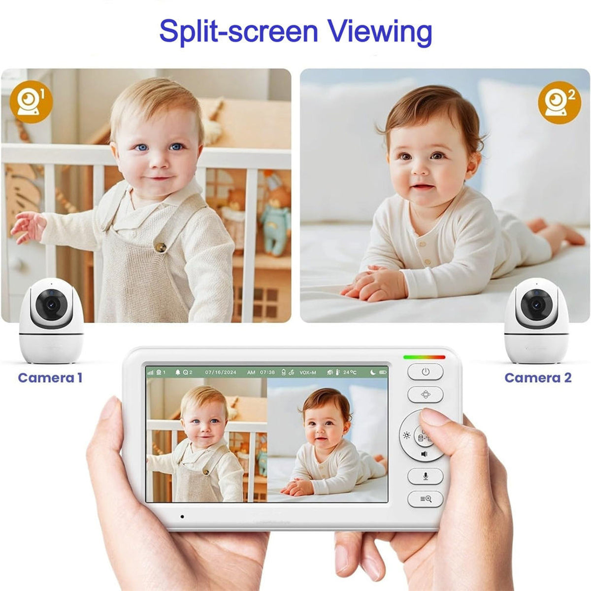 HD Wireless Baby Monitor With Night Vision Two-Way Audio And 1000ft Range - Image 3