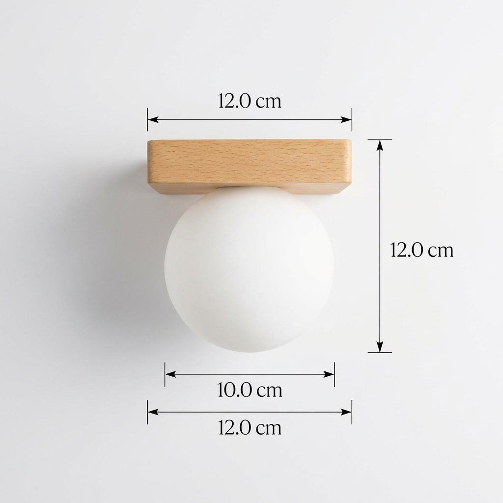 Nordic Glass Globe Sconce with Metal Mount