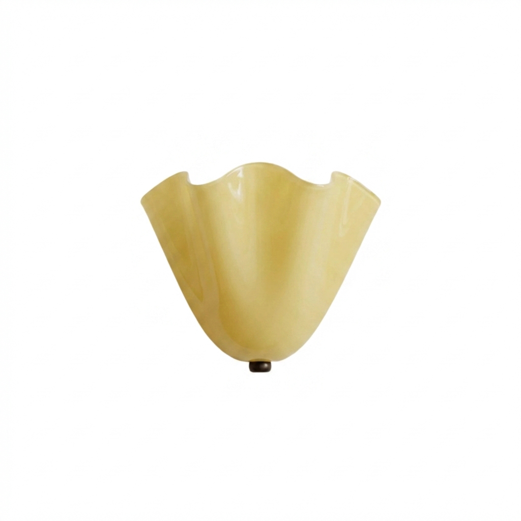 Retro Glass Shell Wall Sconce with LED Glow